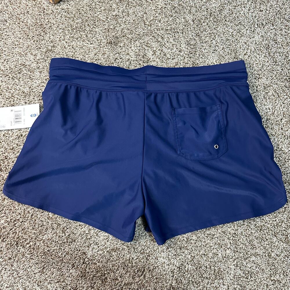 FREE COUNTRY Women's Drawstring Swim Short Size L In Marine - Picture 2 of 11